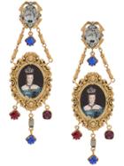 Dolce & Gabbana Queen Pendant Earrings - Gold