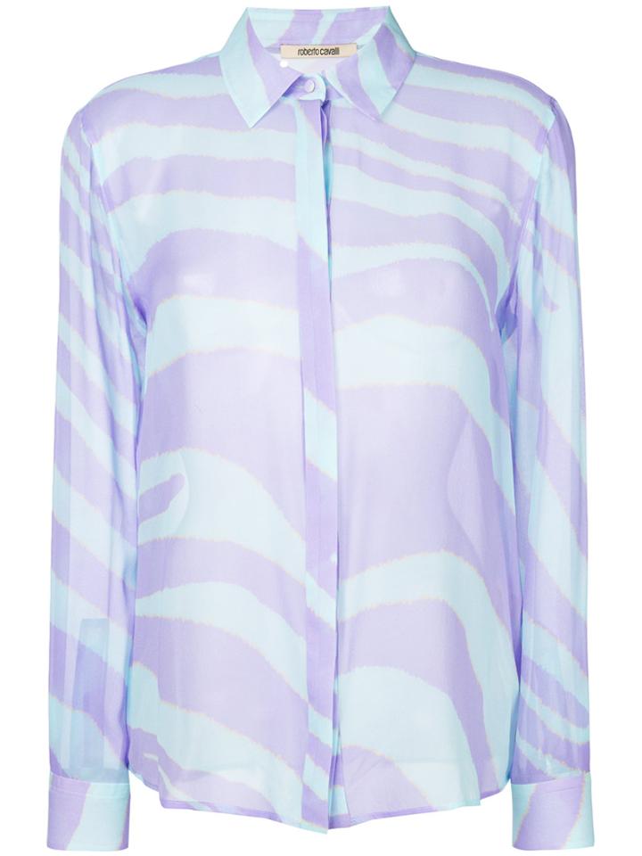 Roberto Cavalli Zebra Print Shirt - Blue