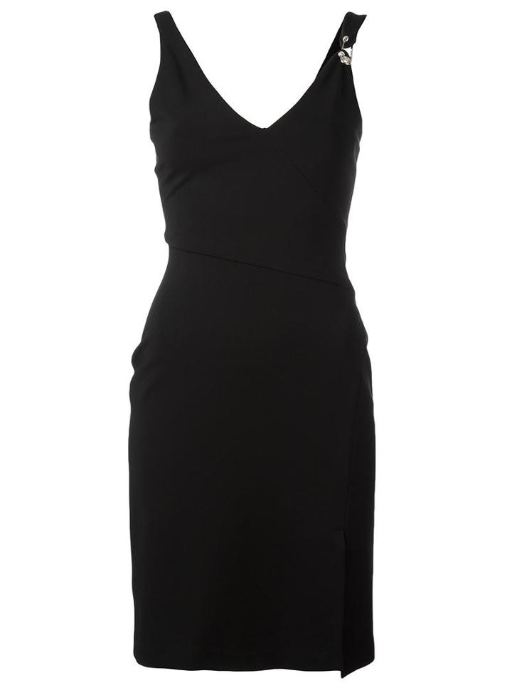 Versus Asymmetric Straps Fitted Dress, Women's, Size: 44, Black, Viscose/polyamide/spandex/elastane