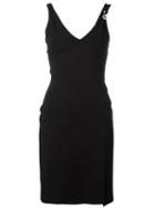 Versus Asymmetric Straps Fitted Dress, Women's, Size: 44, Black, Viscose/polyamide/spandex/elastane