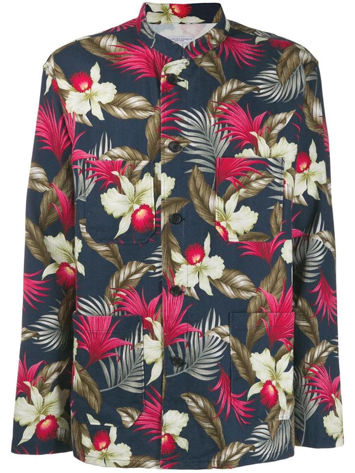 Engineered Garments Hawaiian Floral Print Jacket - Blue