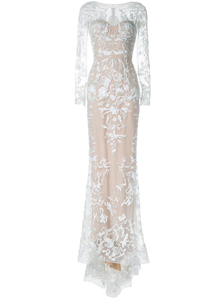 Zuhair Murad Embellished Fishtail Gown - Nude & Neutrals