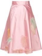 Miu Miu Feather Embellished High-waisted Skirt - Pink & Purple