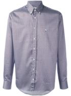 Etro Micro Print Shirt, Size: 39, Blue, Cotton