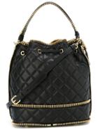 Moschino Zipped Trim Bucket Tote, Women's, Black