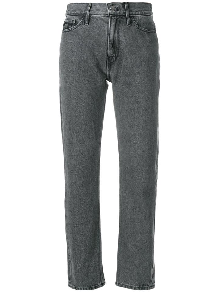 Ck Jeans Cropped Straight Leg Jeans - Grey
