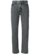Ck Jeans Cropped Straight Leg Jeans - Grey