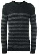 Roberto Collina Striped Jumper, Men's, Size: 46, Black, Nylon/camel Hair/merino