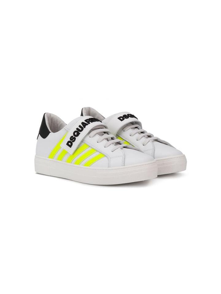 Dsquared2 Kids Teen Neon Stripe Sneakers - White