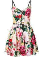 Dolce & Gabbana Floral Print Mini Dress - Neutrals