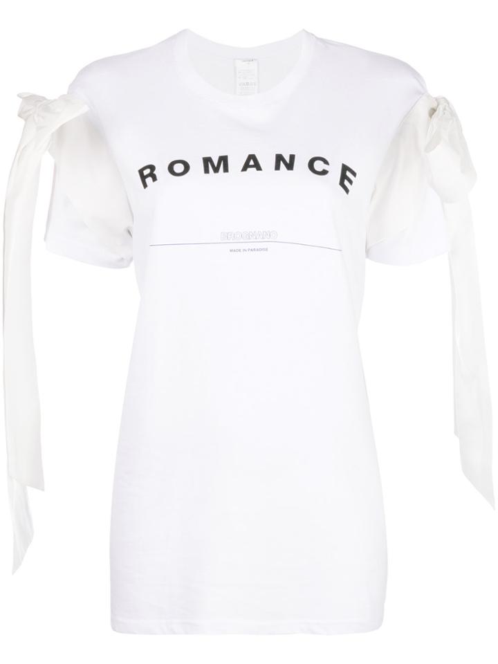 Brognano Romance Printed Tie Sleeve T-shirt - White
