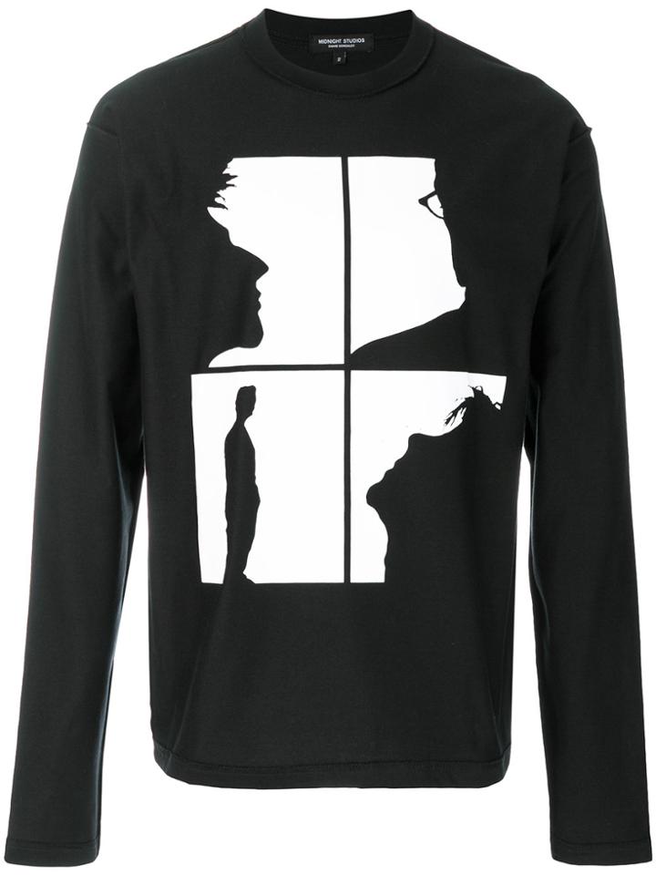Midnight Studios Long-sleeved Silhouette Top - Black