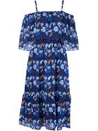 Tanya Taylor Moroccan Print Amara Dress, Women's, Size: 8, Blue, Silk