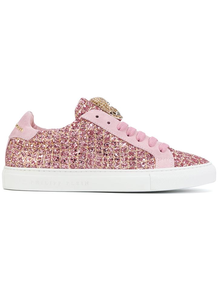 Philipp Plein Glitter Sneakers - Pink & Purple