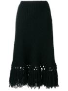 Dolce & Gabbana Pre-owned Fringed Knitted Skirt - Black
