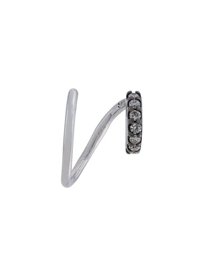 Maria Black 14kt Gold Lila Mono Diamond Earring (right) - Metallic
