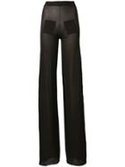 Courrèges Sheer Wide Leg Trousers - Brown
