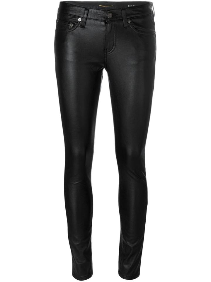 Saint Laurent Leather-look Skinny Trousers - Black