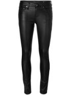 Saint Laurent Leather-look Skinny Trousers - Black