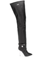 Msgm Padlock Over The Knee Boots - Black