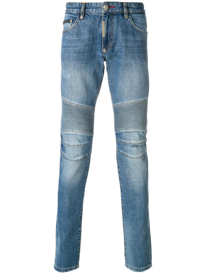 Philipp Plein Ribbed Skinny Jeans - Blue