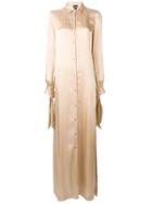 Just Cavalli Long-sleeve Flared Maxi Dress - Neutrals