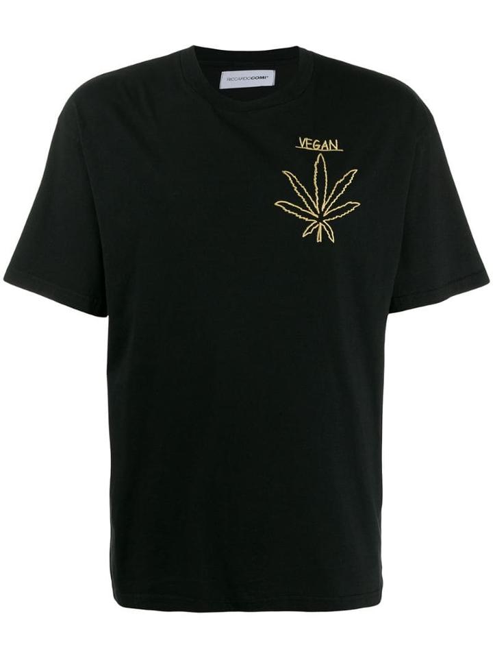 Riccardo Comi Vegan Embroidered T-shirt - Black