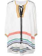 Sonia Rykiel - Embroidered Tunic Top - Women - Cotton/linen/flax/nylon - S, White, Cotton/linen/flax/nylon