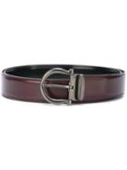 Salvatore Ferragamo Gancio Buckle Belt, Men's, Size: 115, Brown, Calf Leather