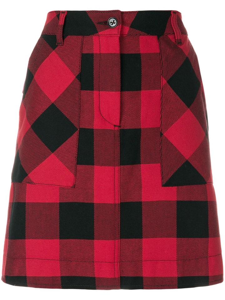 Tomas Maier Chequer Plaid Skirt - Red