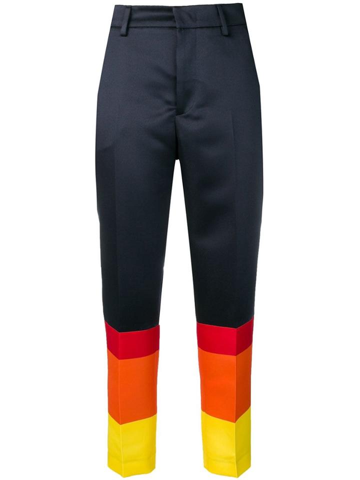 Pt01 Block-stripe Trousers - Blue