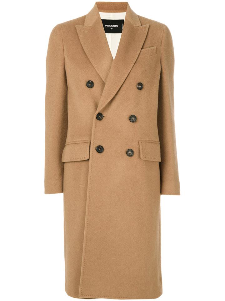 Dsquared2 - Classic Buttoned Coat - Women - Polyester/viscose/wool - 42, Brown, Polyester/viscose/wool