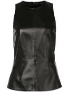 Proenza Schouler Sleeveless Leather Peplum Top - Black