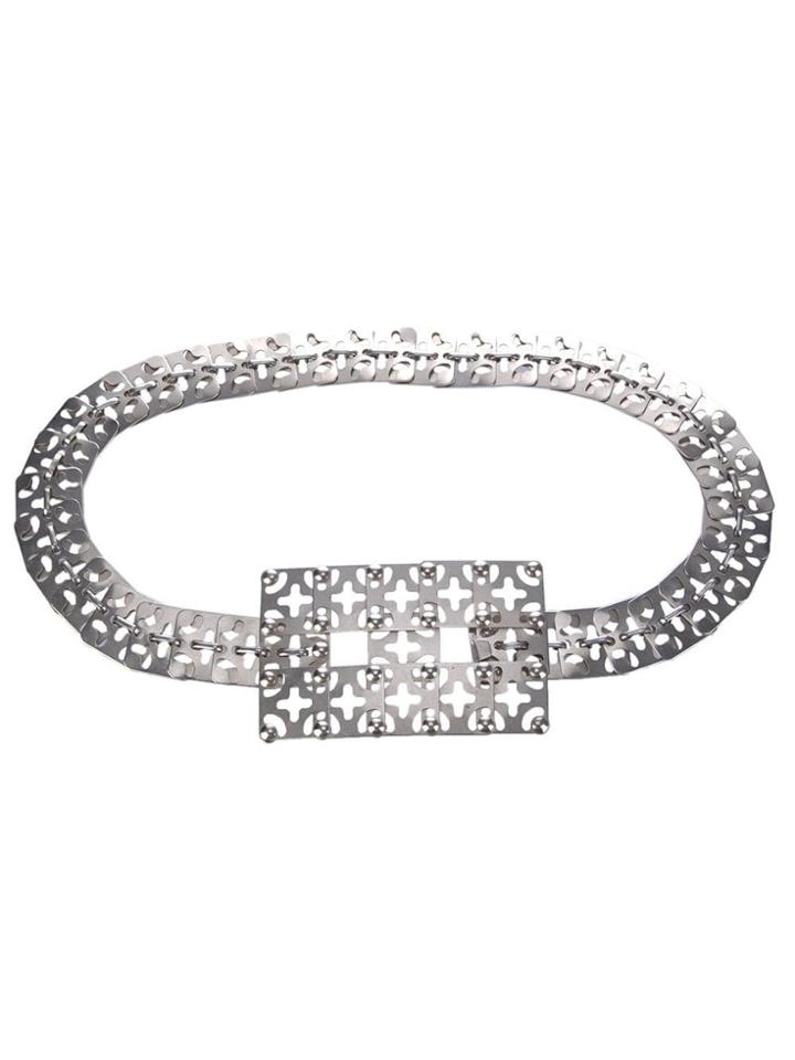 Katheleys Vintage Perforated Belt - Metallic