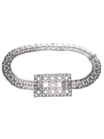 Katheleys Vintage Perforated Belt - Metallic