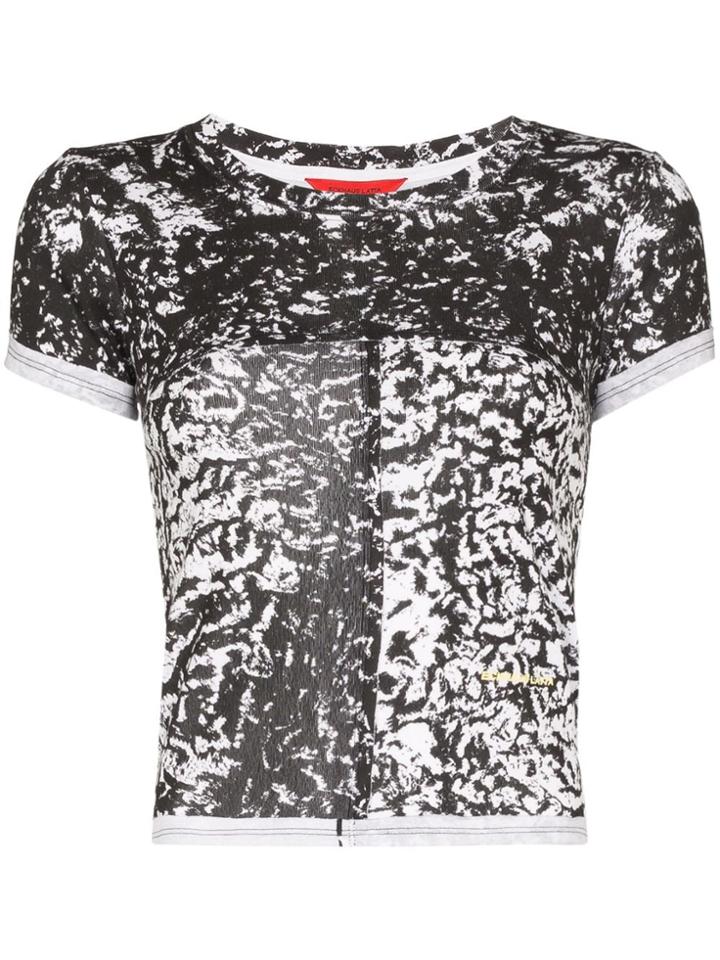 Eckhaus Latta Abstract Print Cropped T-shirt - White