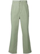 Officine Generale Wide Leg Straight Trousers - Green