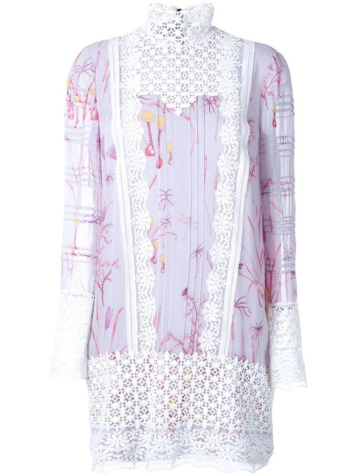 Giambattista Valli Floral Print Dress, Women's, Size: 42, Pink/purple, Silk