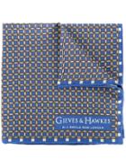 Gieves & Hawkes Checked Square Pocket - Blue