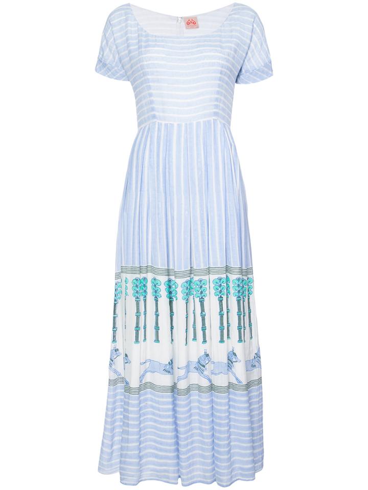 Le Sirenuse Contrast Panel Maxi Dress - Blue