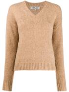 Diane Von Furstenberg Knitted V-neck Jumper - Brown