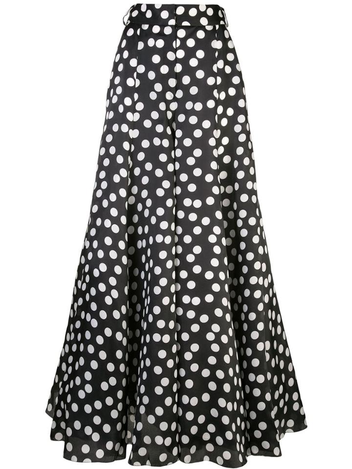 Carolina Herrera Polka Dot Palazzo Trousers - Black