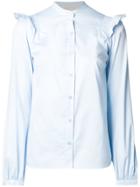 Michael Kors Collection Frill Sleeve Shirt - Blue