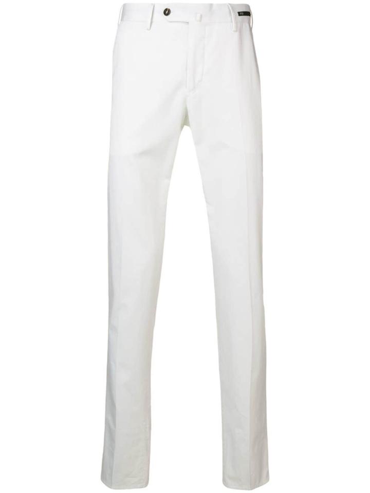 Pt01 Slim Fit Tailored Chinos - White