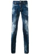 Dsquared2 - Paint Splatter Jeans - Men - Cotton/calf Leather/polyester - 52, Blue, Cotton/calf Leather/polyester