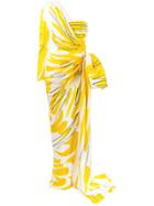 Moschino Scribble Print Gown - Yellow