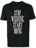 Emporio Armani Stop Wishing Start Doing Print T-shirt - Black