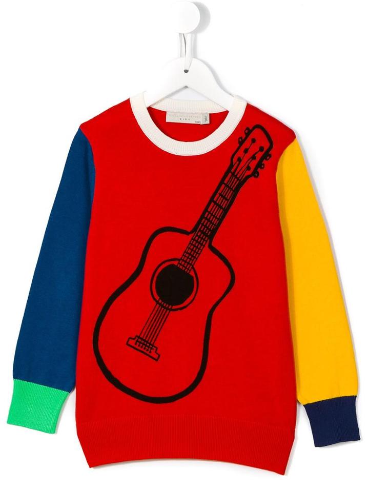 Stella Mccartney Kids Guitar Print Lucky Jumper, Boy's, Size: 10 Yrs, Red
