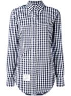 Thom Browne - Checked Floral Shirt - Women - Cotton - 42, Blue, Cotton
