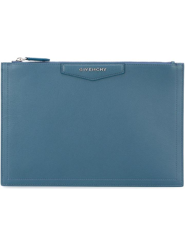 Givenchy Medium Antigona Pouch, Blue, Goat Skin